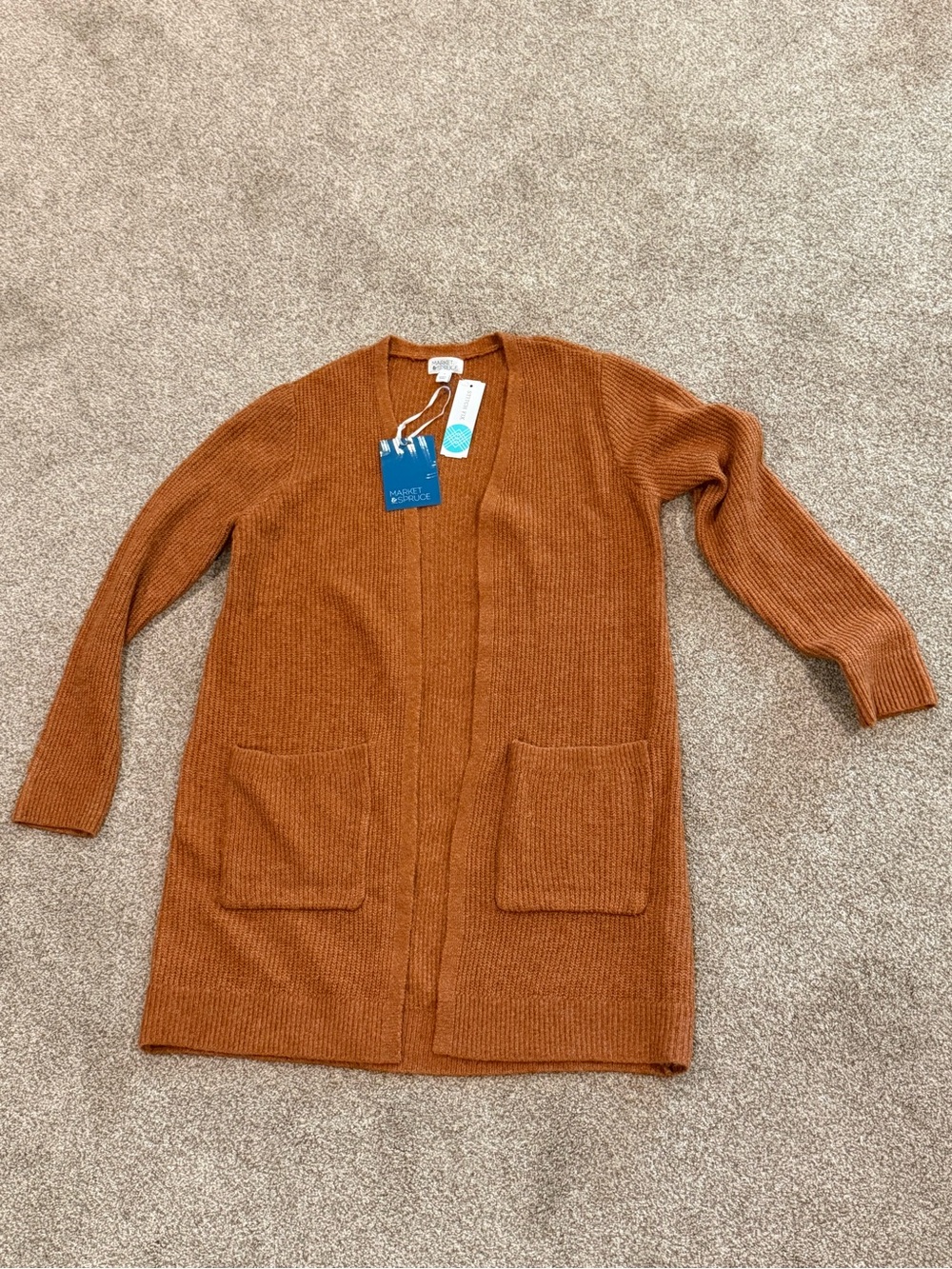 Market & Spruce Vail Long Ribbed Cardigan
